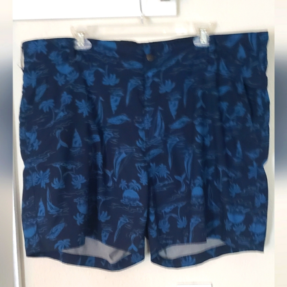 Trunks Navy Blue Patterned Shorts